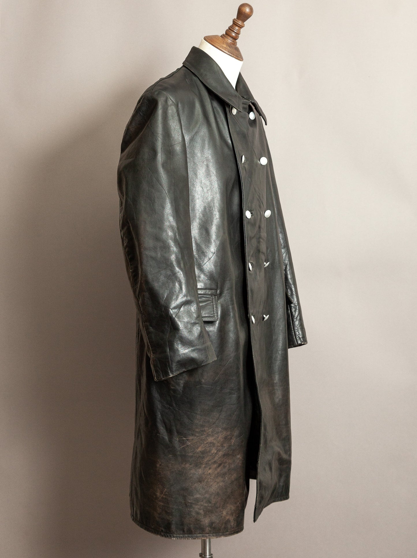 Vintage 1971 German Polizei Weru Sport Motorcycle Trench Coat XL (46)