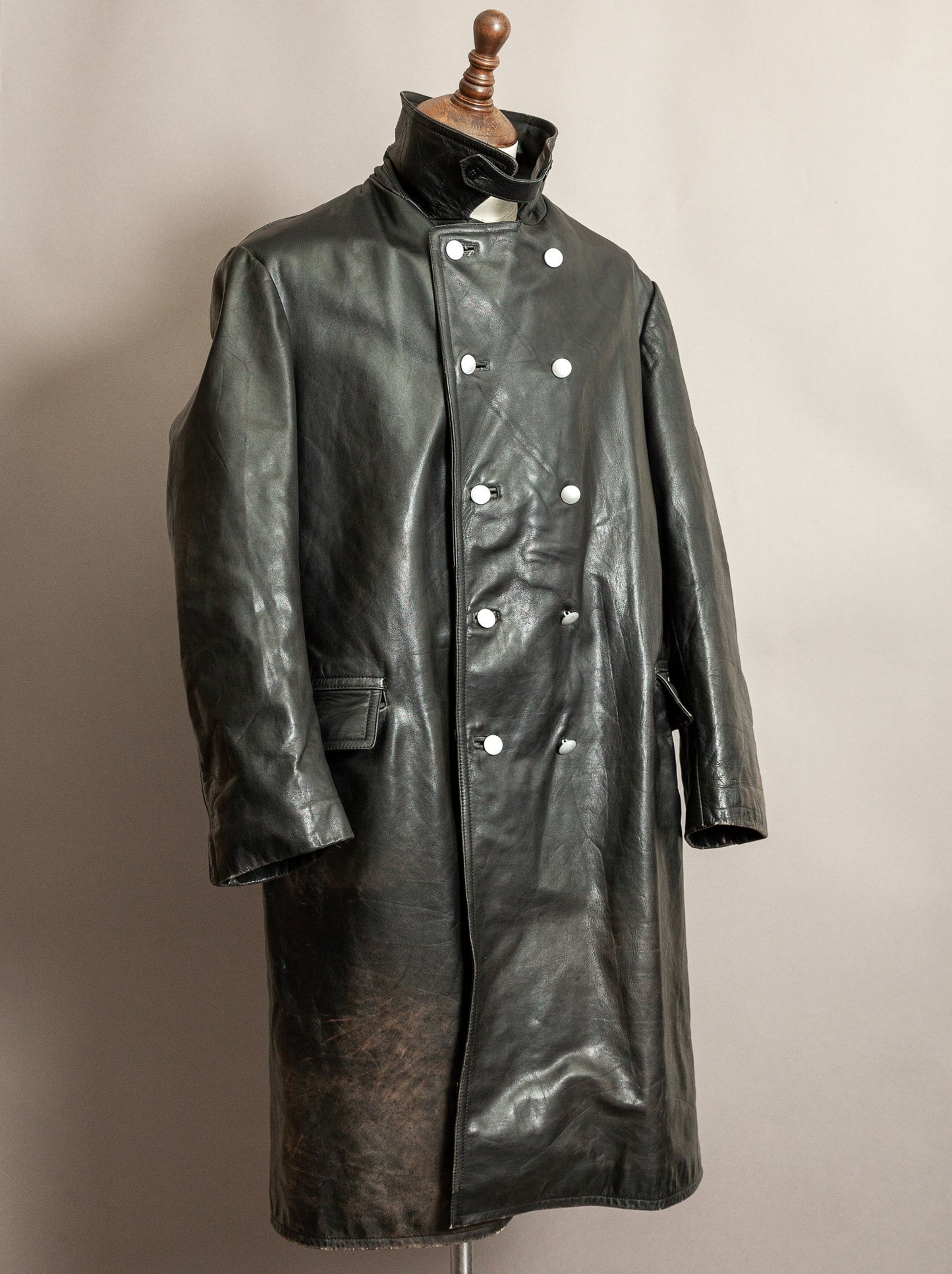 Vintage 1971 German Polizei Weru Sport Motorcycle Trench Coat XL (46)
