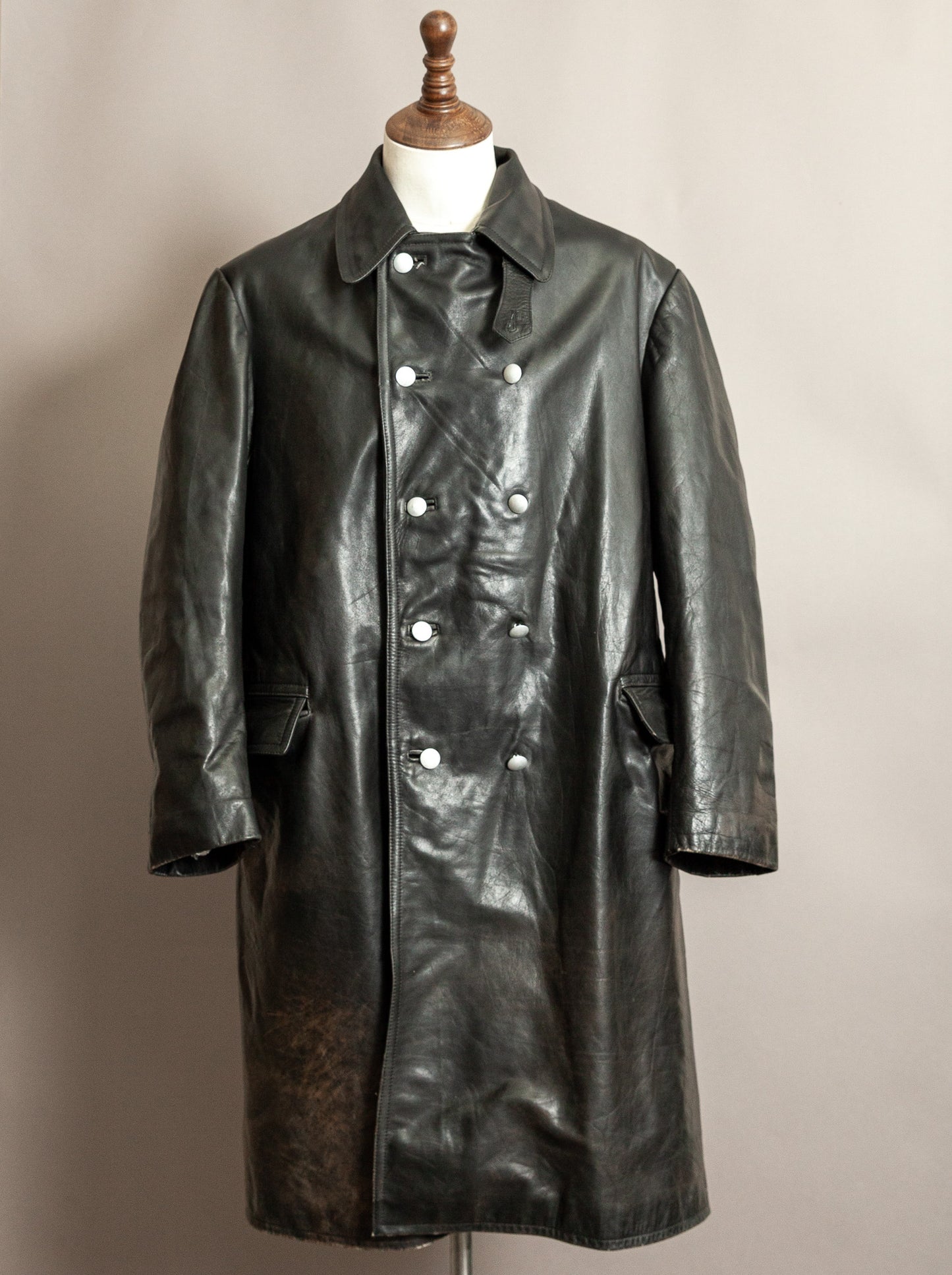 Vintage 1971 German Polizei Weru Sport Motorcycle Trench Coat XL (46)