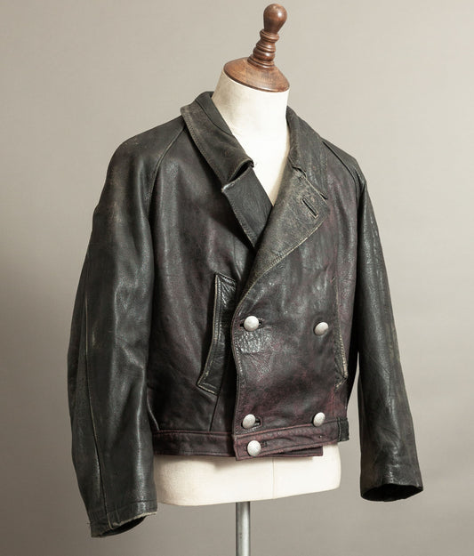 Vintage 1940s German NSKK Paramilitary Leather Jacket