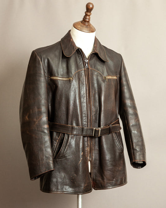 Vintage 1940s German Horsehide Leather Jacket Small (40)