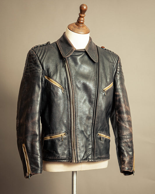 Vintage 1940s German Leather Motorcycle Jacket Small (38-40)