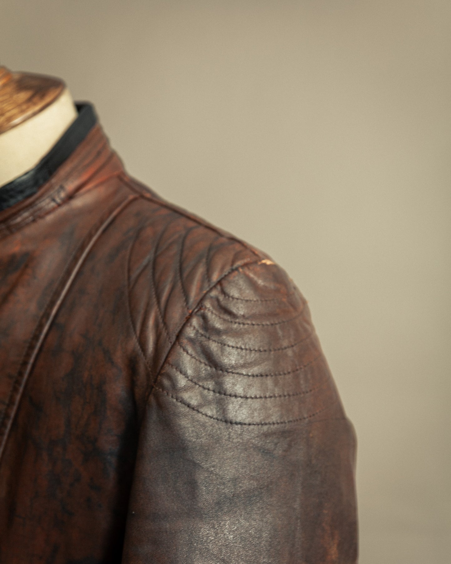Vintage 1940s German Zipp Leather Motorcycle Jacket Small (38-40)