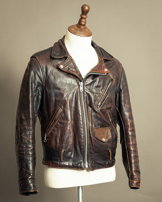 Schott Perfecto 619 – 1970s Hand-Oiled Brown Naked Cowhide (40)