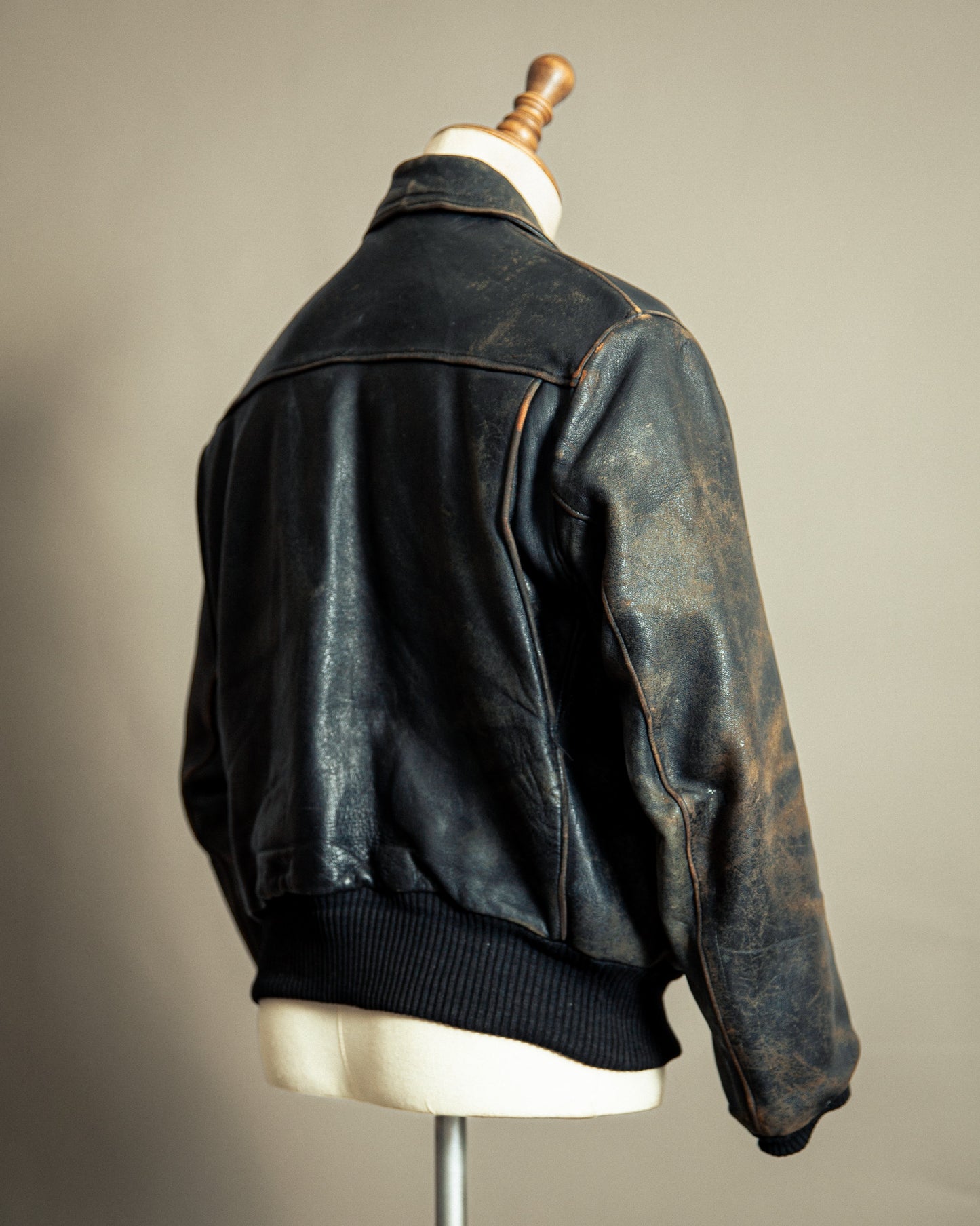 Vintage 1940s French Leather Aviator Blouson Jacket Large (44)