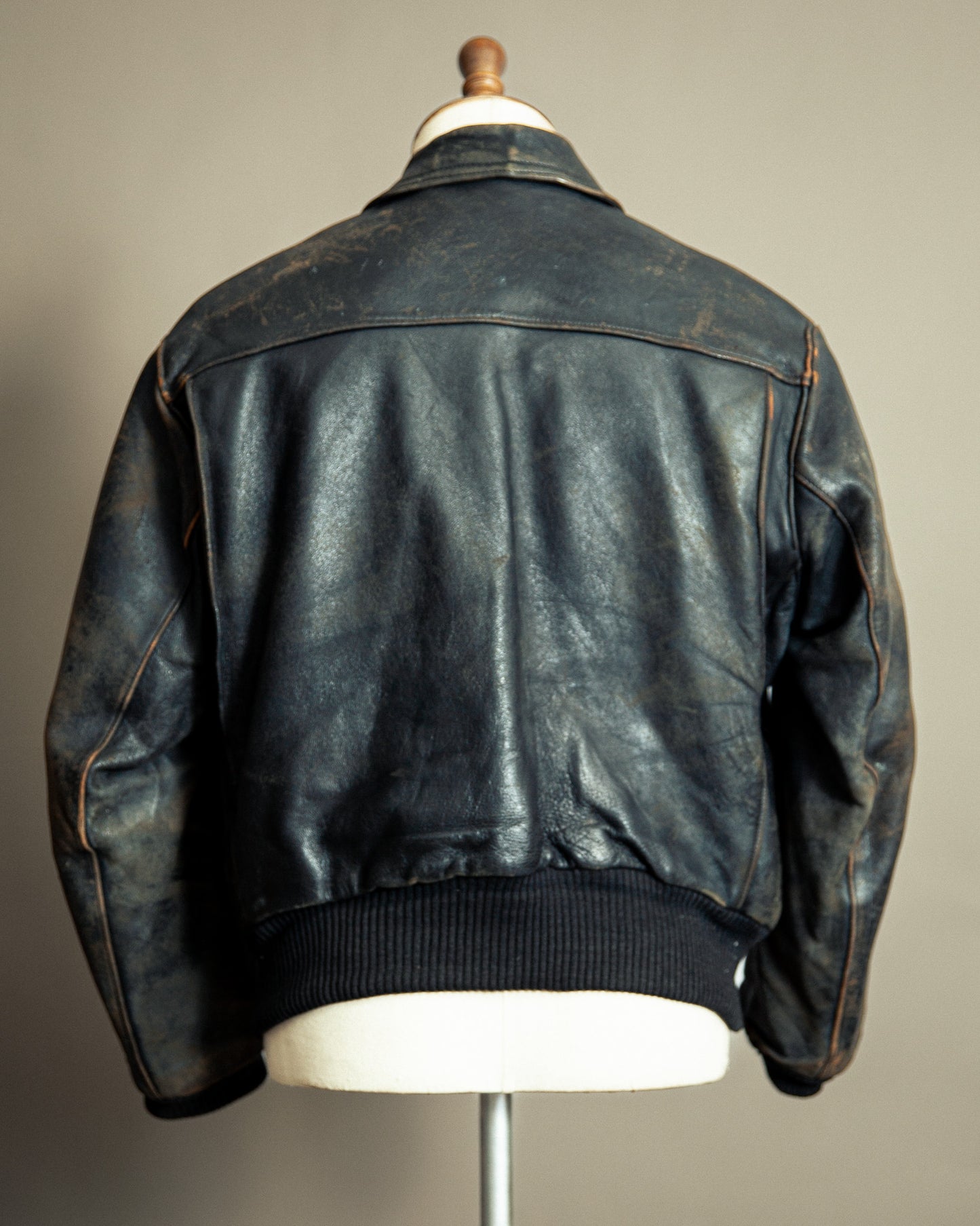 Vintage 1940s French Leather Aviator Blouson Jacket Large (44)