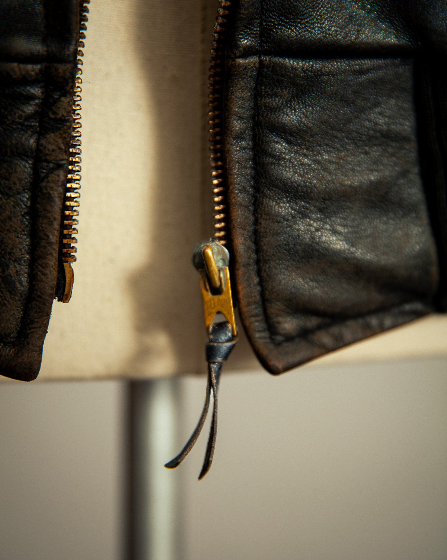 Vintage 1940s French Leather Aviator Blouson Jacket Large (44)