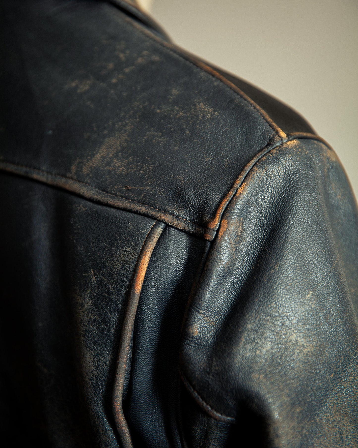 Vintage 1940s French Leather Aviator Blouson Jacket Large (44)