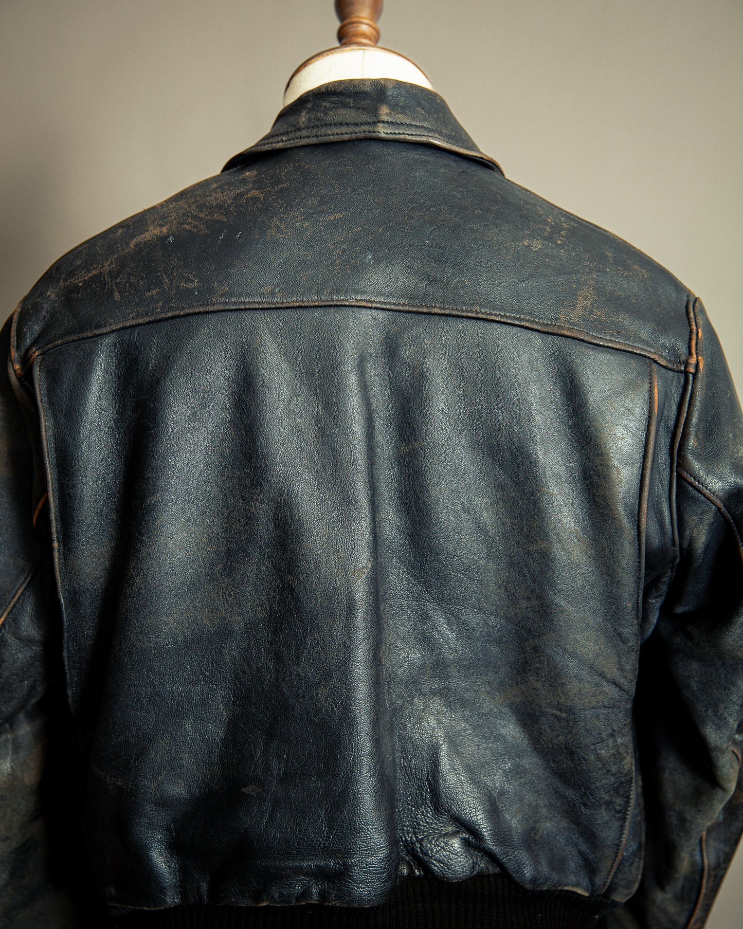 Vintage 1940s French Leather Aviator Blouson Jacket Large (44)