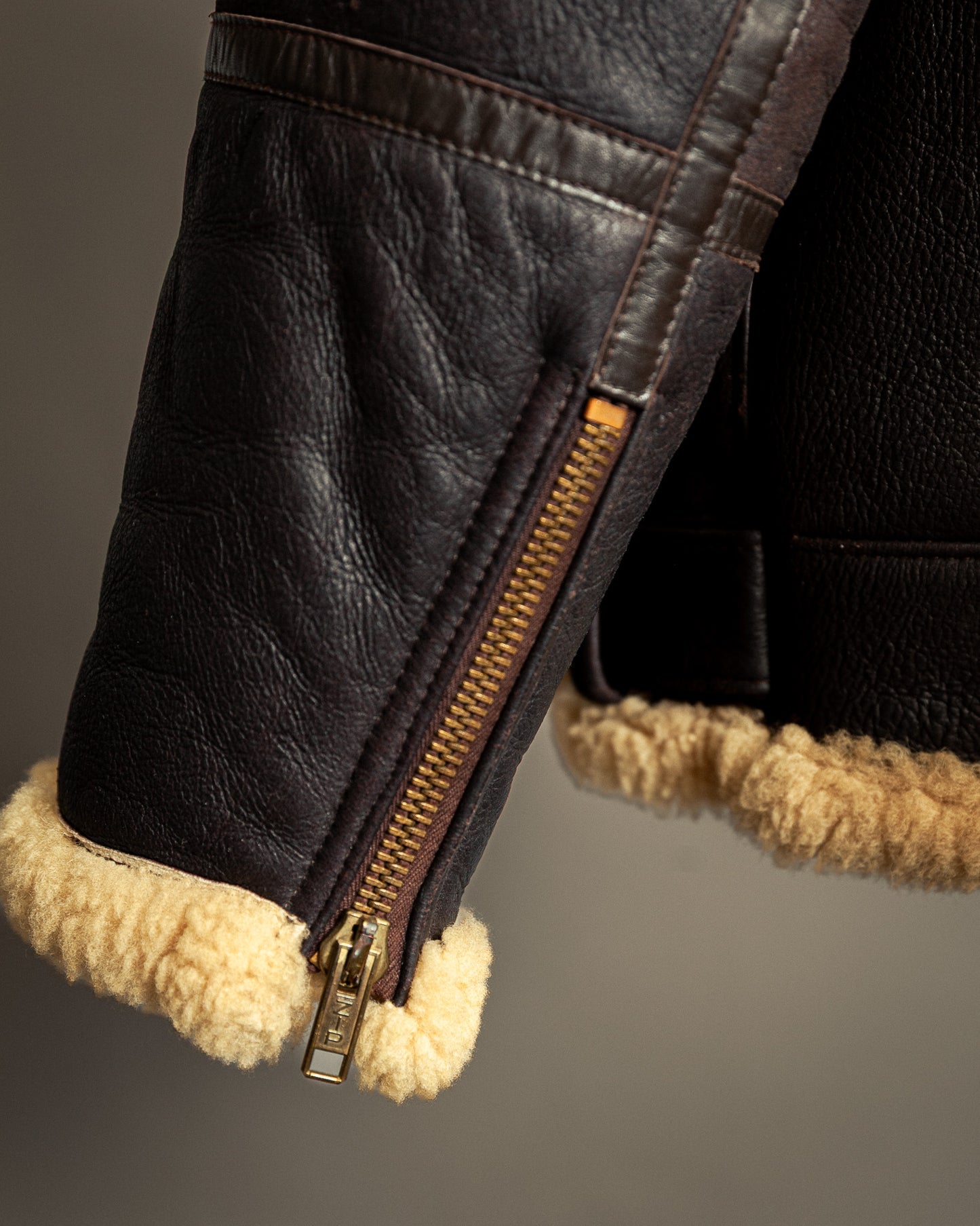 Vintage 1980s Sheepskin Shearling Flying Jacket Medium (42)
