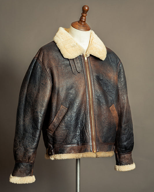 Vintage 1980s USAAF Sheepskin Flying Jacket (46, XL)