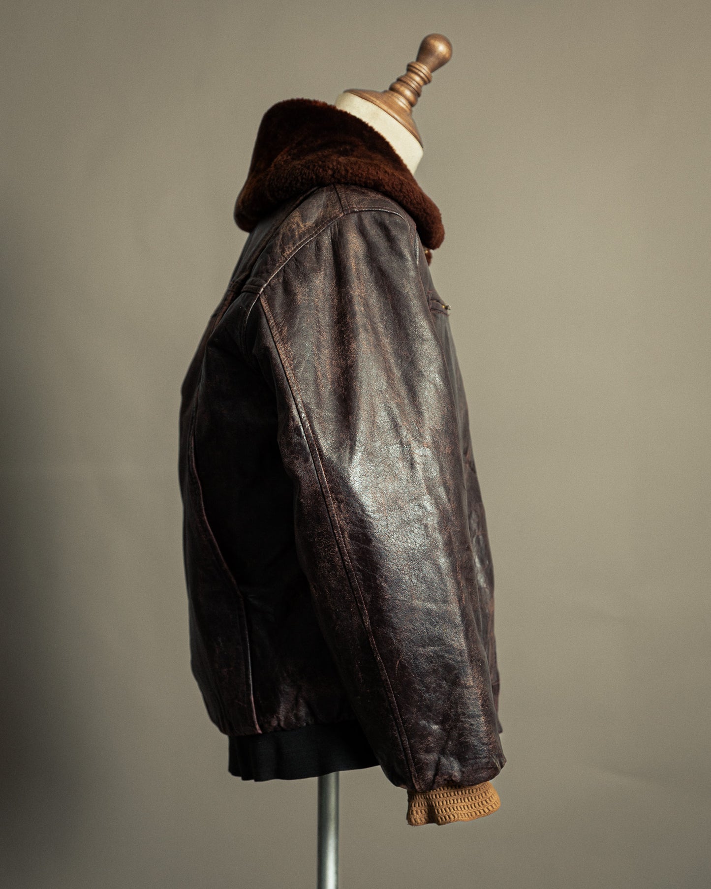 Vintage 1972 Japanese Air Force Leather Flight Jacket - Large (44)