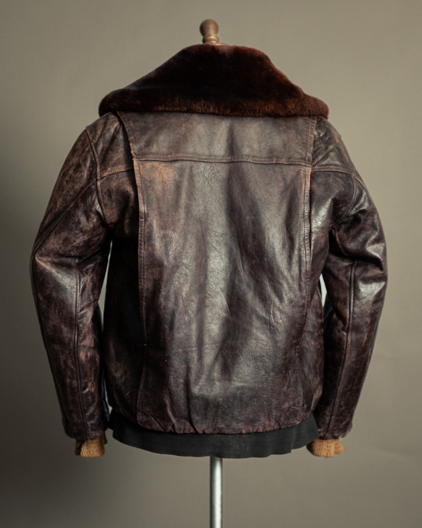 Vintage 1972 Japanese Air Force Leather Flight Jacket - Large (44)