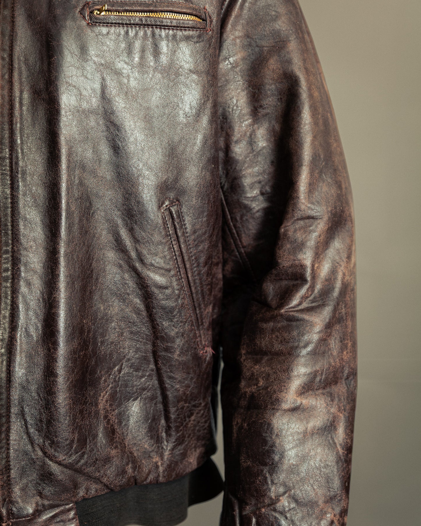 Vintage 1972 Japanese Air Force Leather Flight Jacket - Large (44)