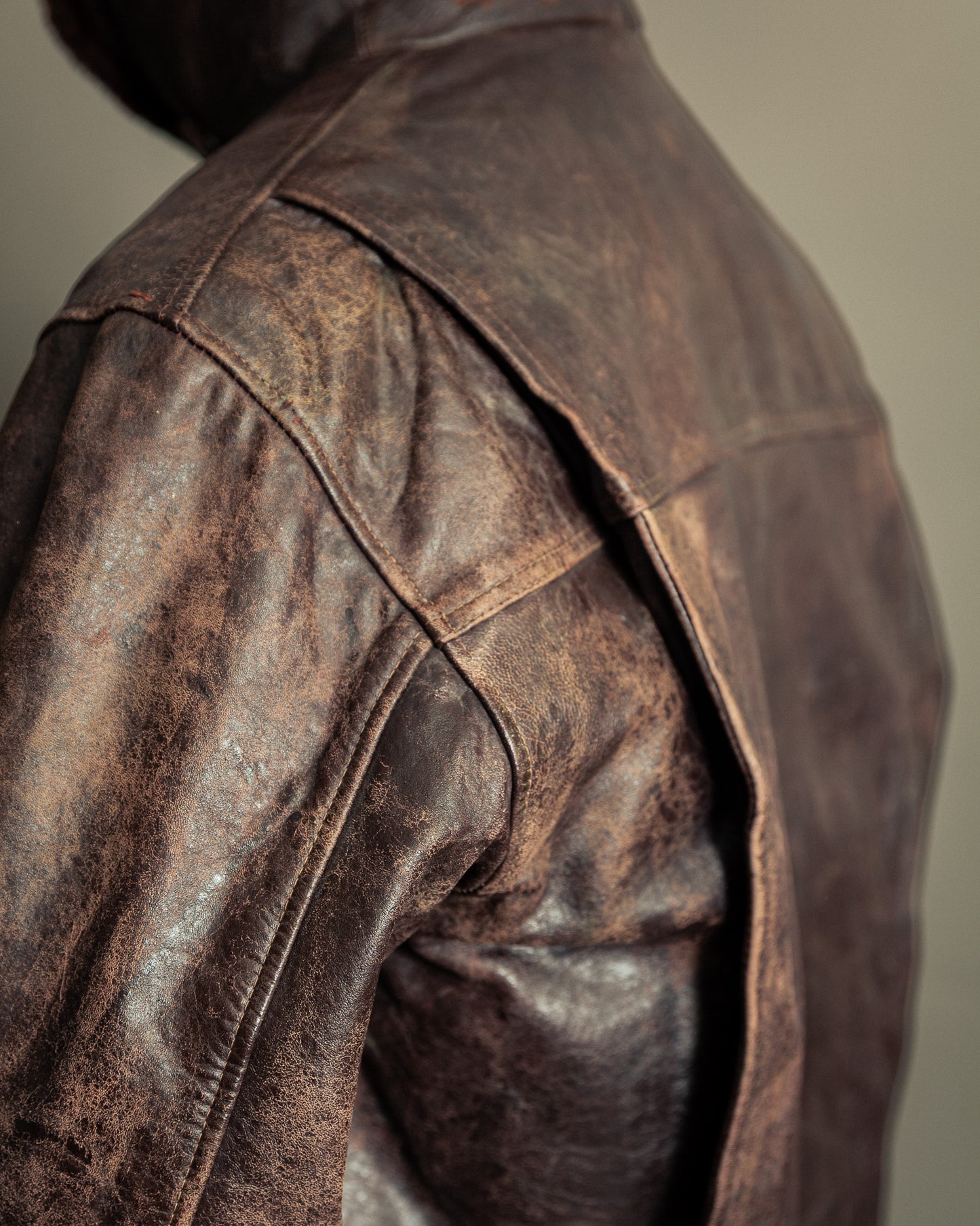 Vintage 1972 Japanese Air Force Leather Flight Jacket - Large (44)