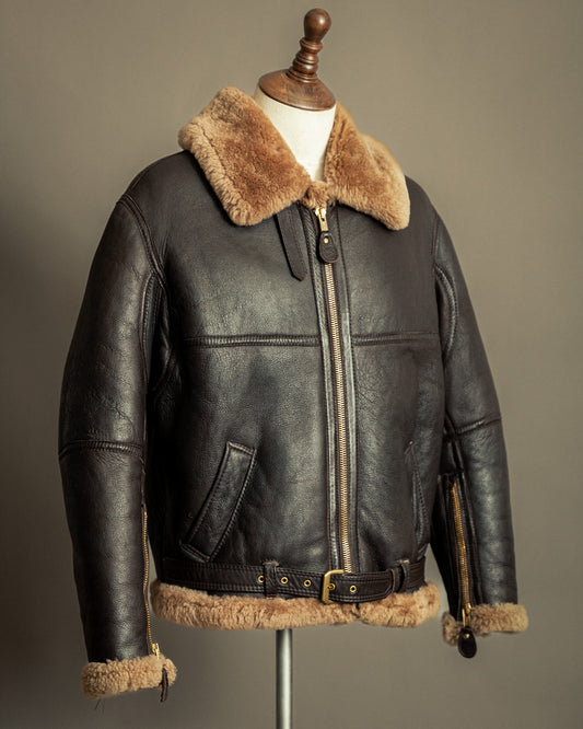 Vintage British Sheepskin Flying Jacket – Handcrafted in Somerset, England - Large (44)
