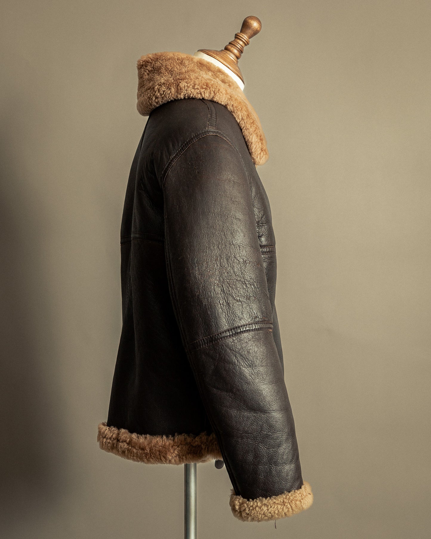 Vintage British Sheepskin Flying Jacket – Handcrafted in Somerset, England - Large (44)