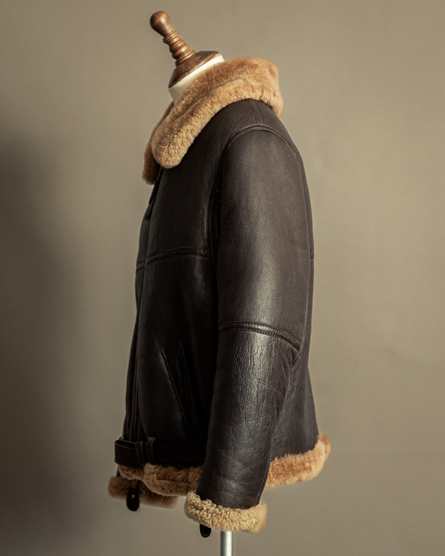 Vintage British Sheepskin Flying Jacket – Handcrafted in Somerset, England - Large (44)