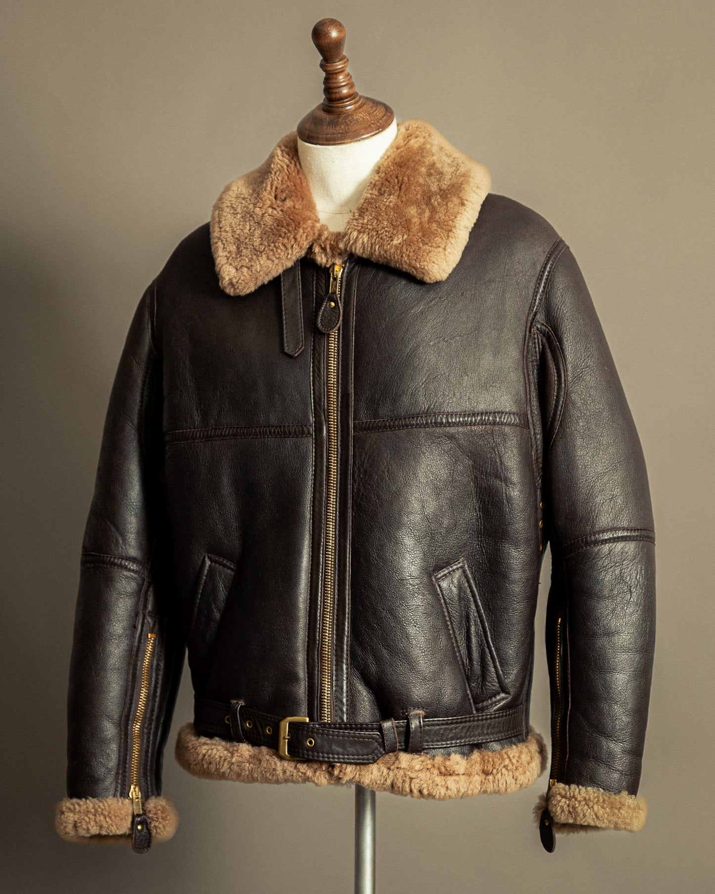 Vintage British Sheepskin Flying Jacket – Handcrafted in Somerset, England - Large (44)