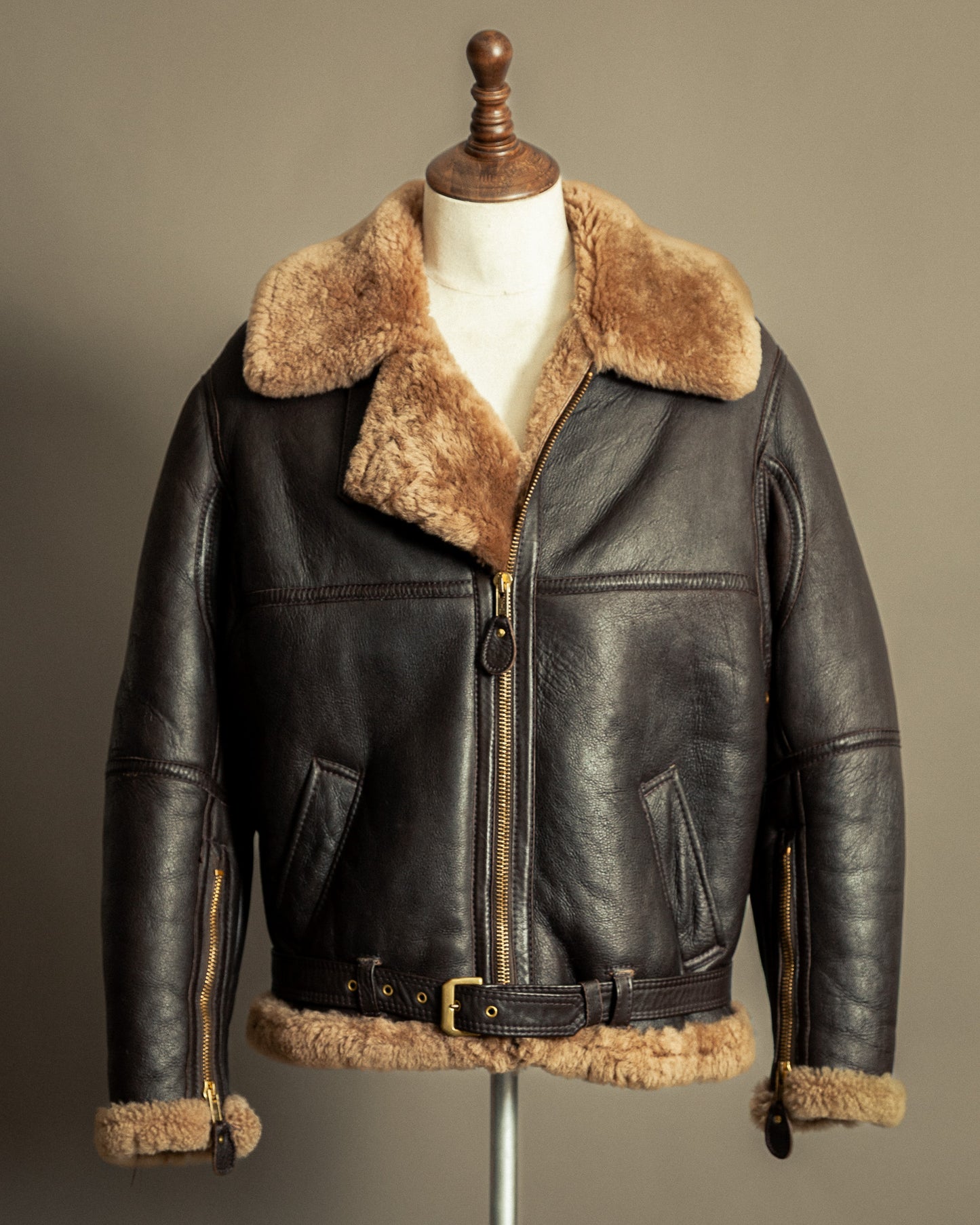 Vintage British Sheepskin Flying Jacket – Handcrafted in Somerset, England - Large (44)