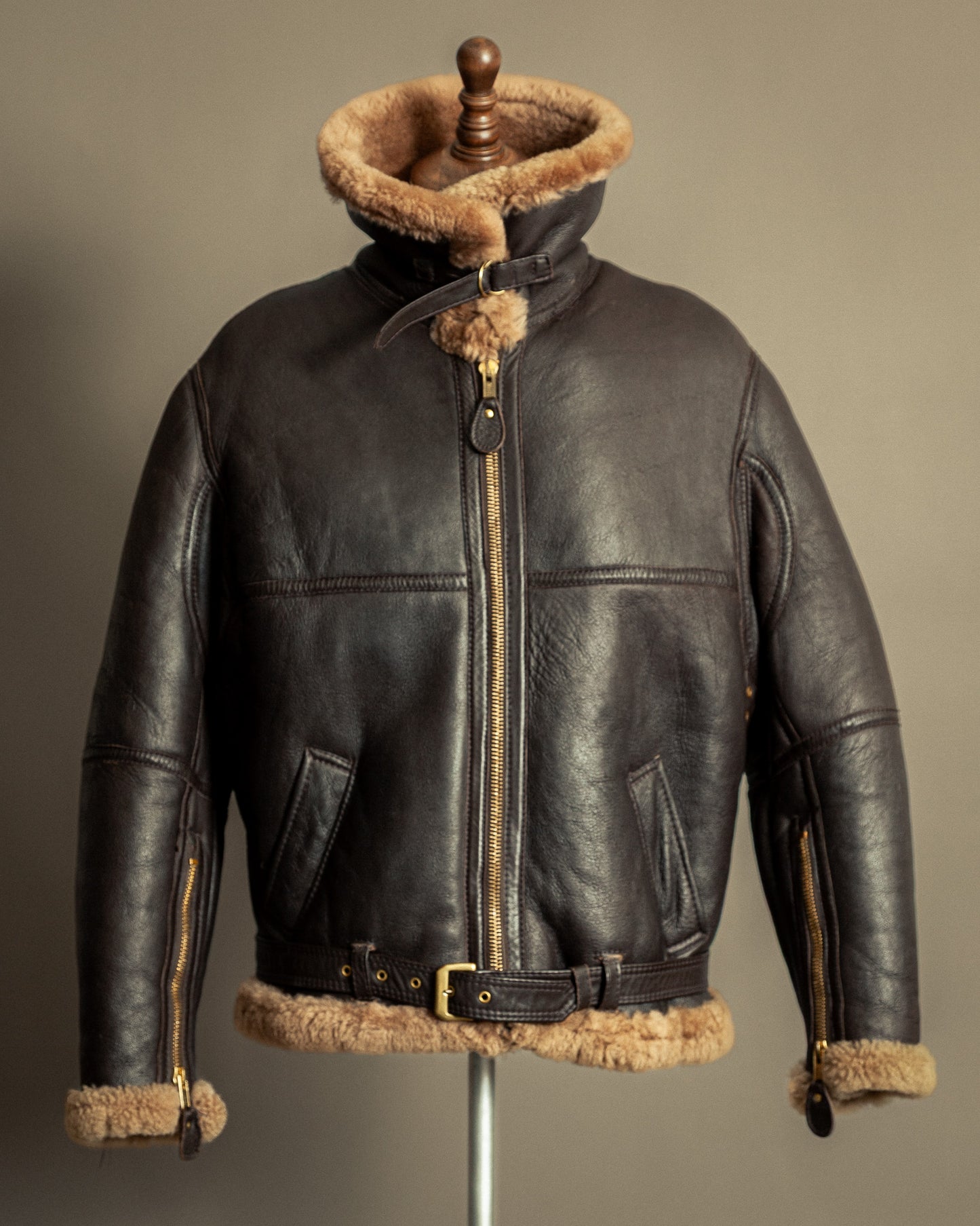 Vintage British Sheepskin Flying Jacket – Handcrafted in Somerset, England - Large (44)