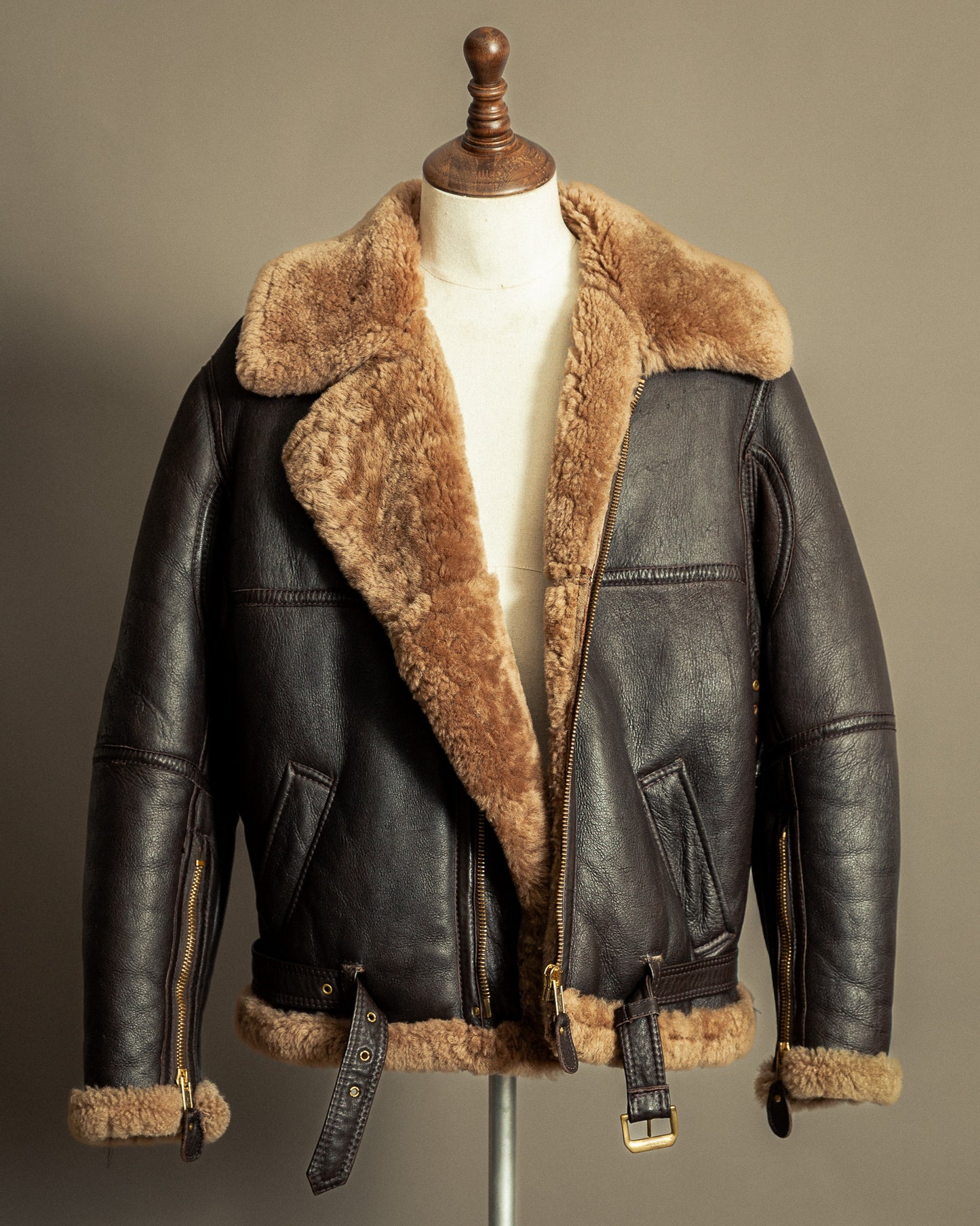 Vintage British Sheepskin Flying Jacket – Handcrafted in Somerset, England - Large (44)