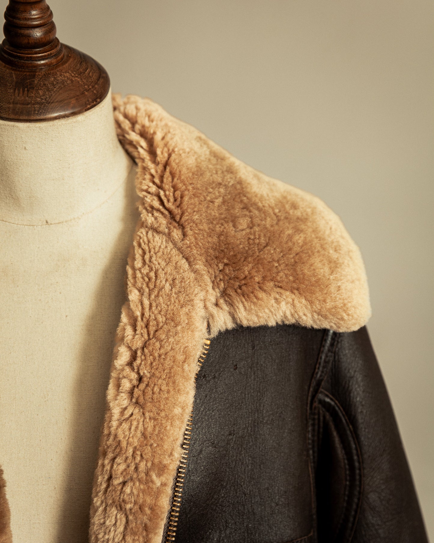 Vintage British Sheepskin Flying Jacket – Handcrafted in Somerset, England - Large (44)