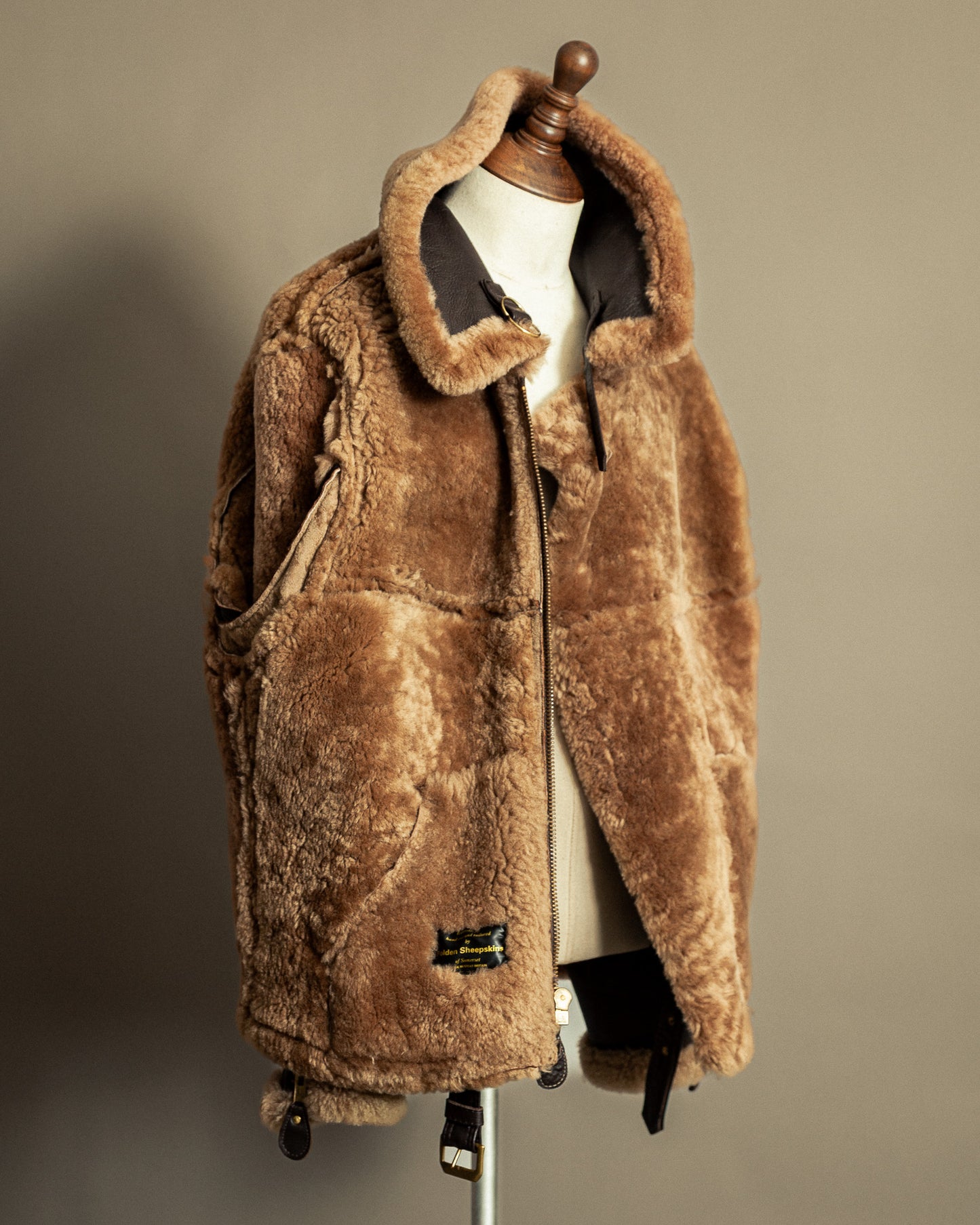 Vintage British Sheepskin Flying Jacket – Handcrafted in Somerset, England - Large (44)