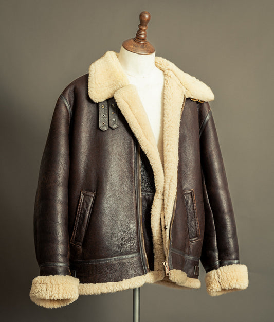 Vintage Sheepskin Flying Jacket – Made in England, Early 1980s - Size XXL (48)