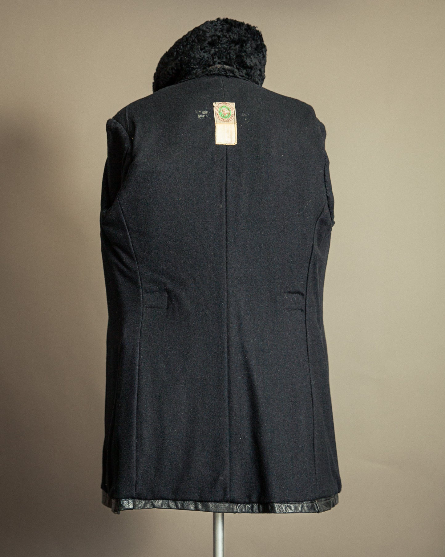Vintage 1940s Swedish Officers Goatskin Leather Trench Coat - Medium (42)
