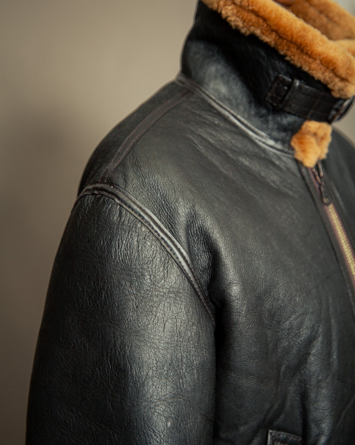 Vintage B-3 USAAF Sheepskin Shearling Flying Jacket - Medium (42)