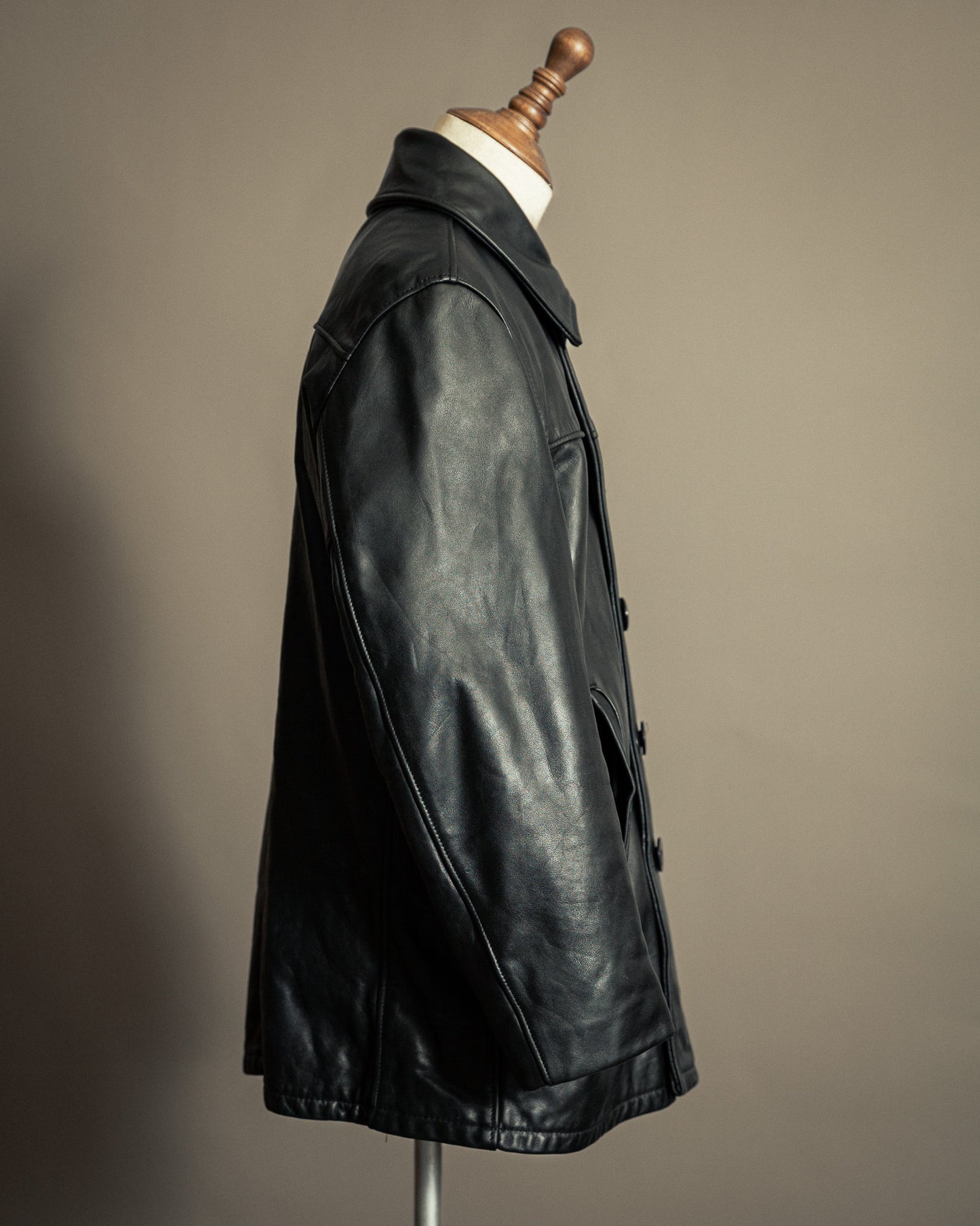 Schott NYC U.S. 740N Leather Pea Coat – Medium (42)
