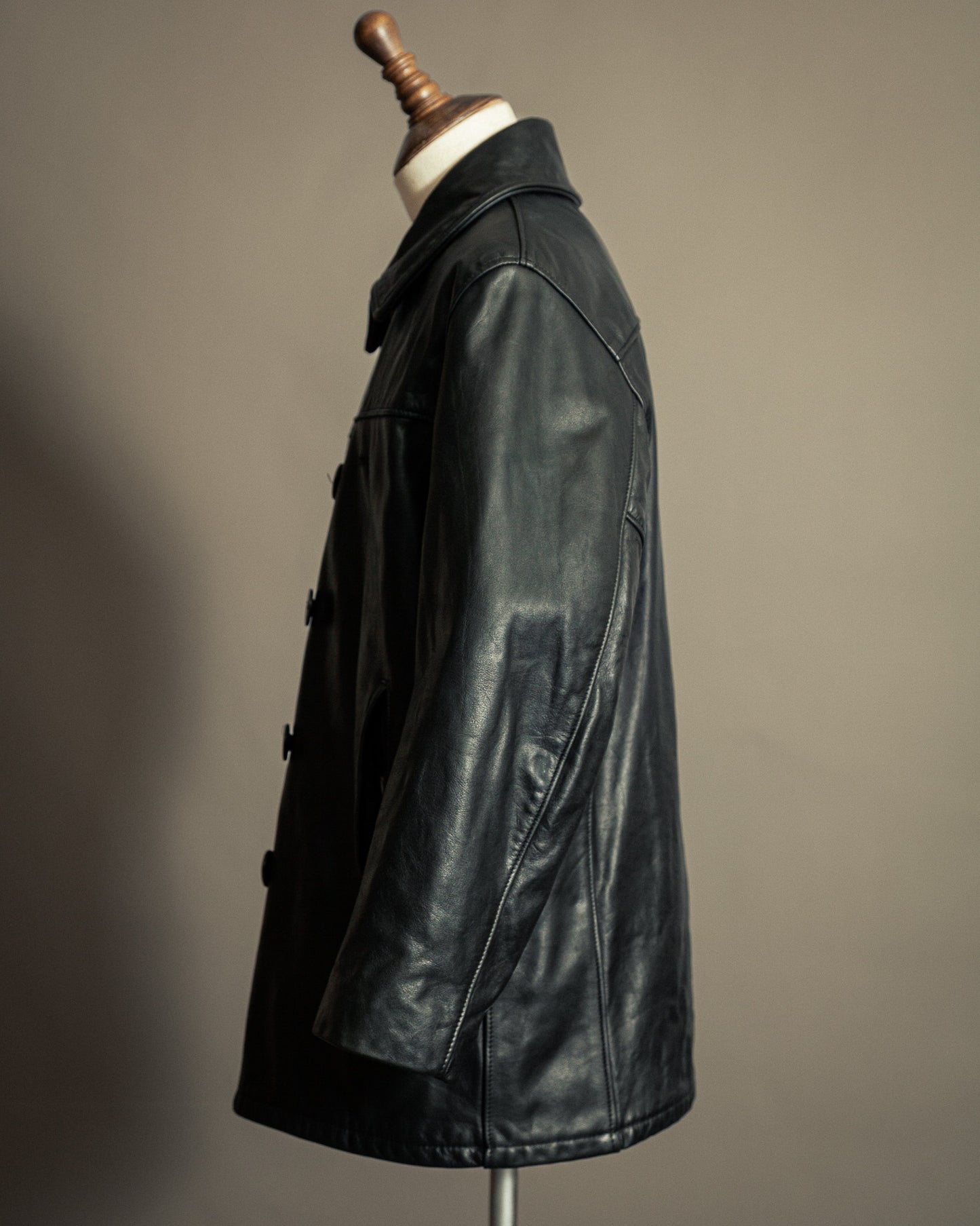 Schott NYC U.S. 740N Leather Pea Coat – Medium (42)
