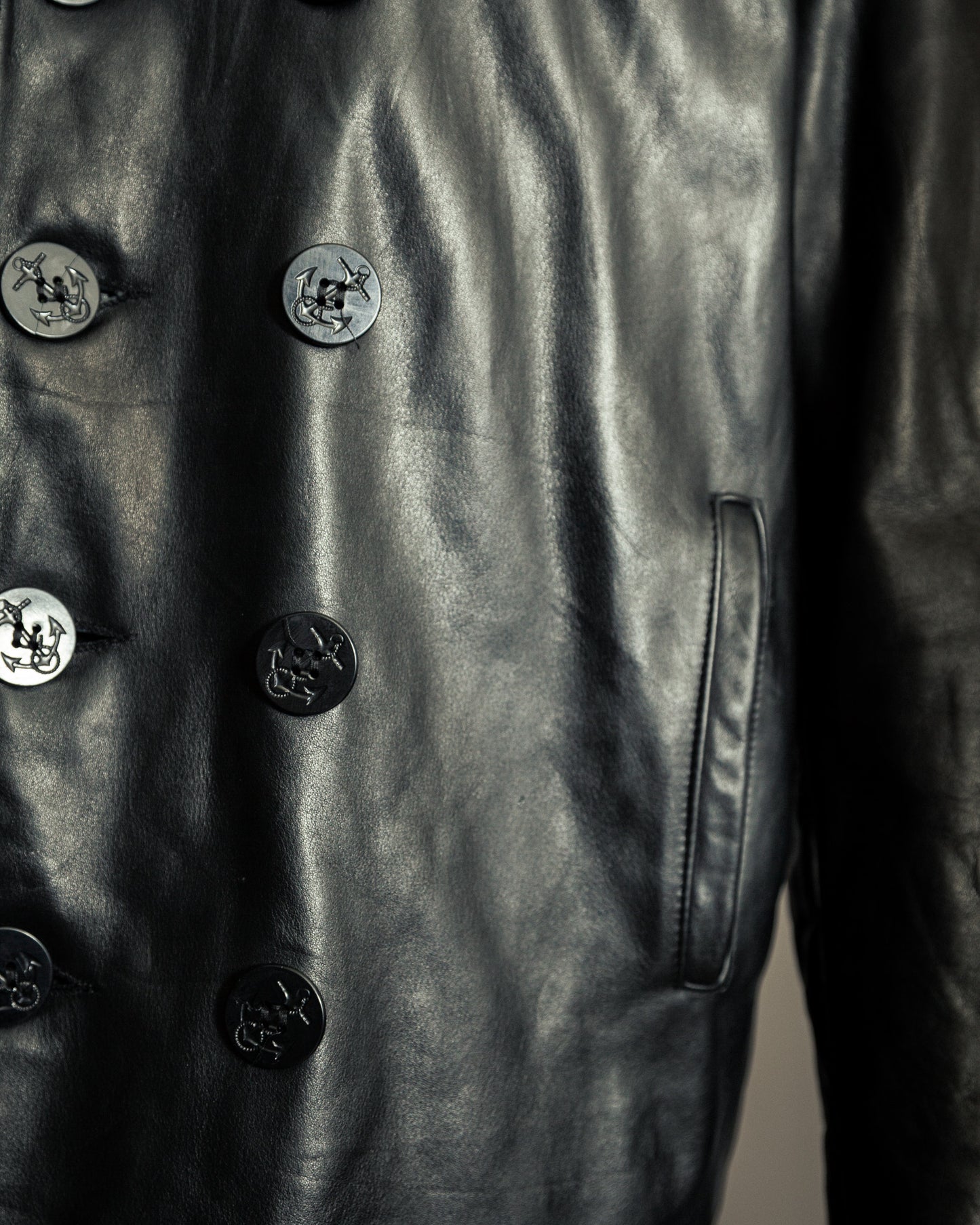 Schott NYC U.S. 740N Leather Pea Coat – Medium (42)