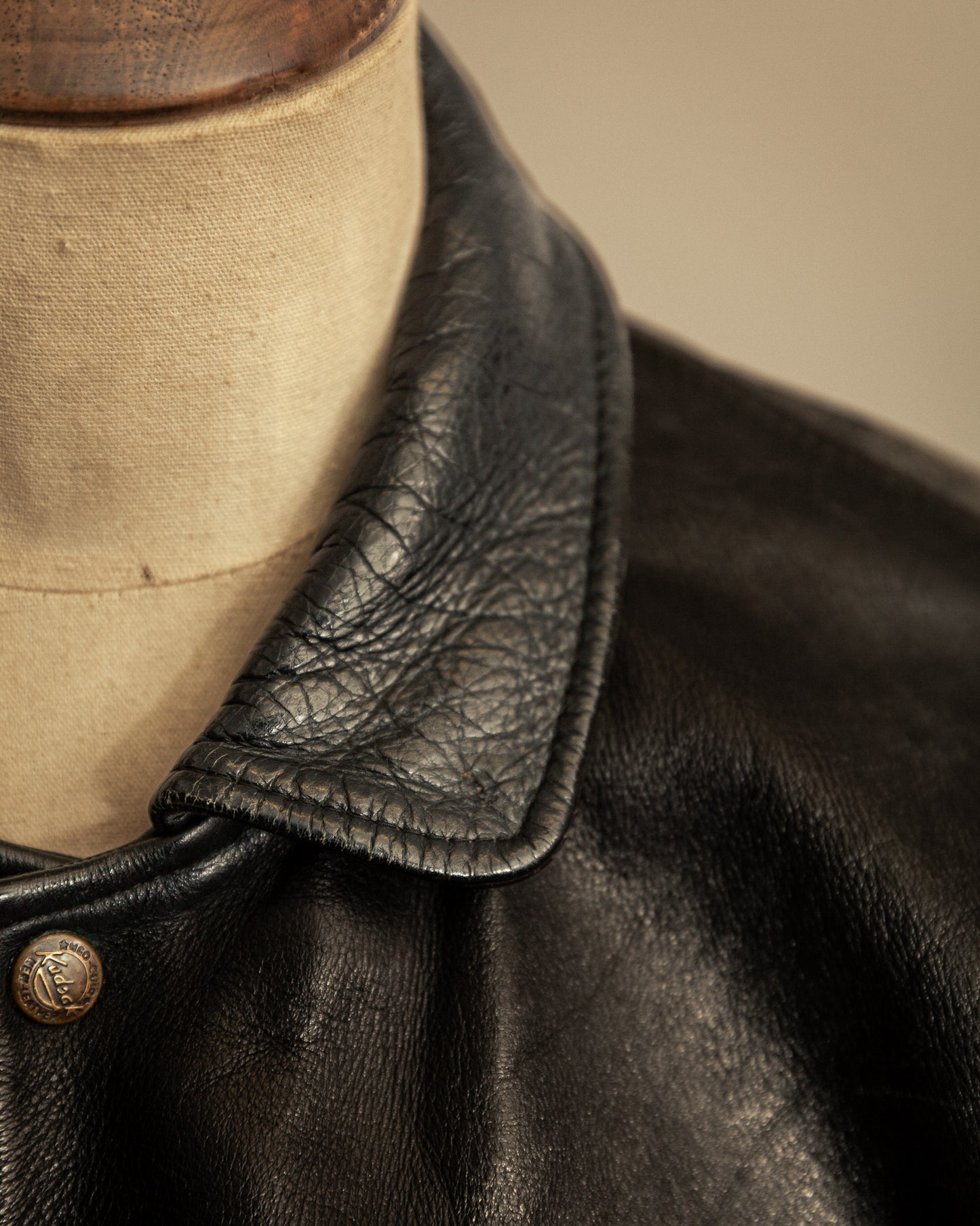 Vintage 1980s Kudsak Black Goatskin Bomber Jacket - Large (44)