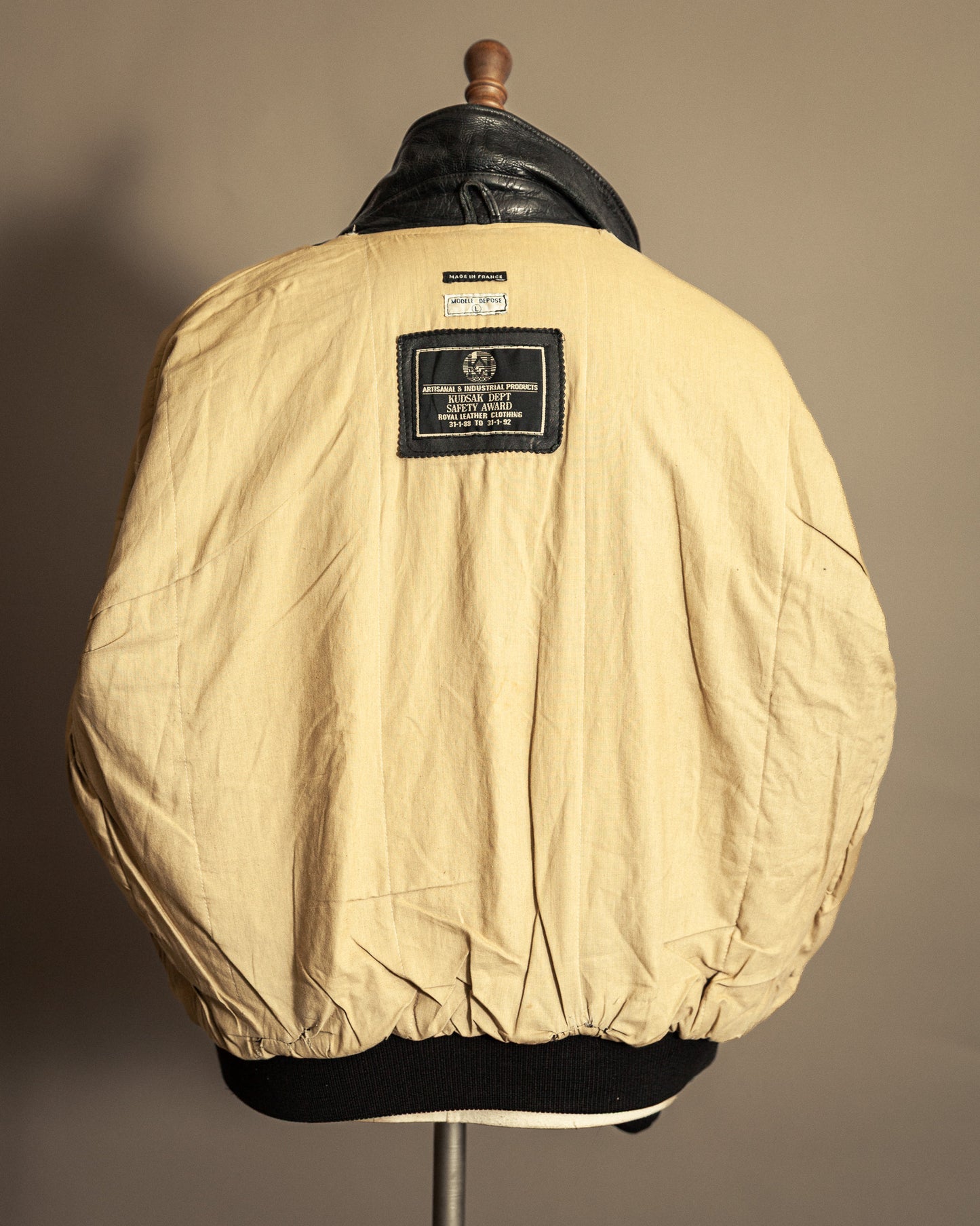 Vintage 1980s Kudsak Black Goatskin Bomber Jacket - Large (44)