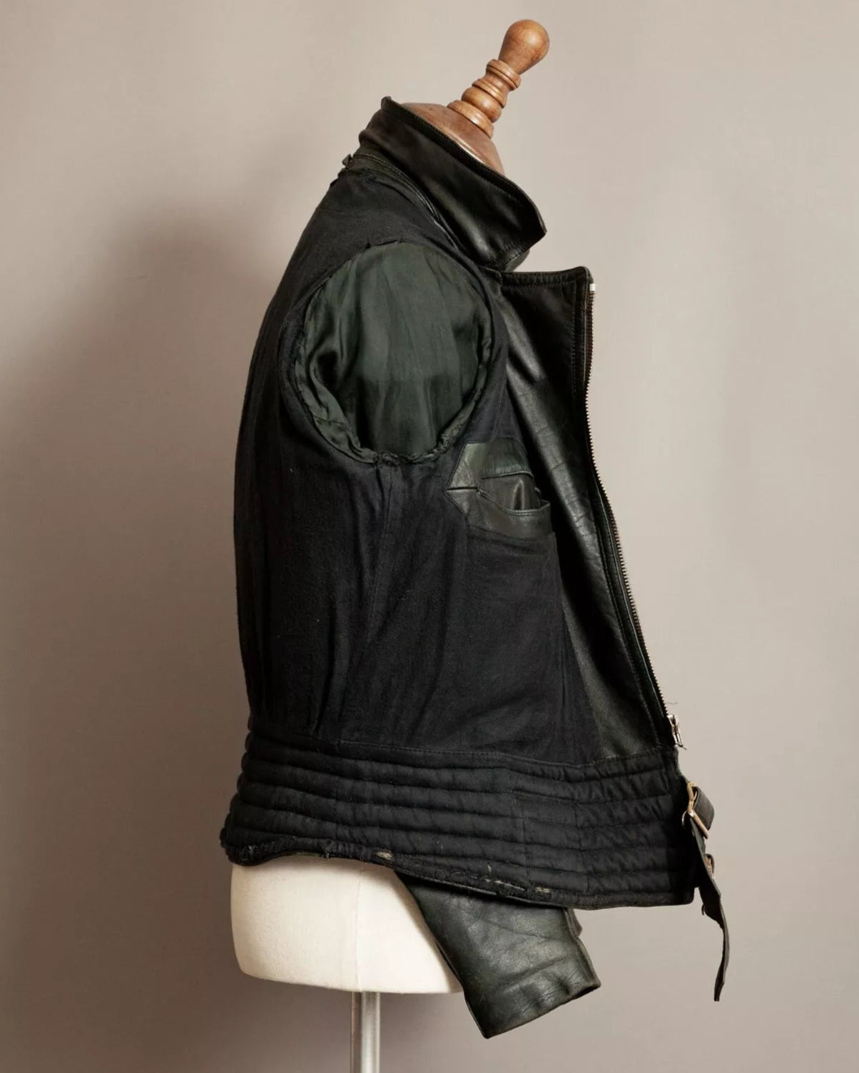 Vintage 1950s German Motorcycle Leather Jacket - Small (38-40)