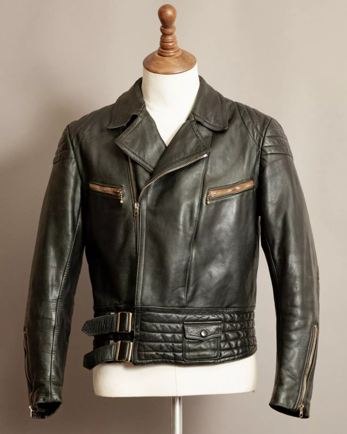 Vintage 1950s German Motorcycle Leather Jacket – Restored Revive