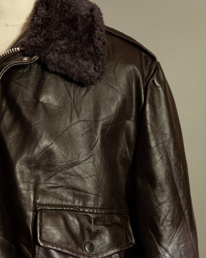 Vintage 1960s Cooper A-2 Leather Flight Jacket – Made in USA (46)