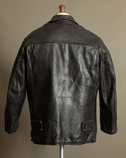 Vintage 1950s French Leather Workwear Jacket - Medium (42-44)