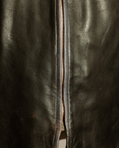Vintage 1950s French Leather Workwear Jacket - Medium (42-44)