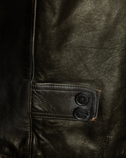 Vintage 1950s French Leather Workwear Jacket - Medium (42-44)