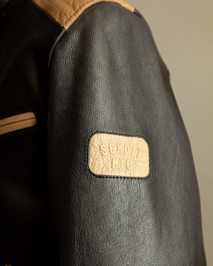 Vintage Schott LC BL71 Two-Tone Café Racer Leather Jacket – Large (44)