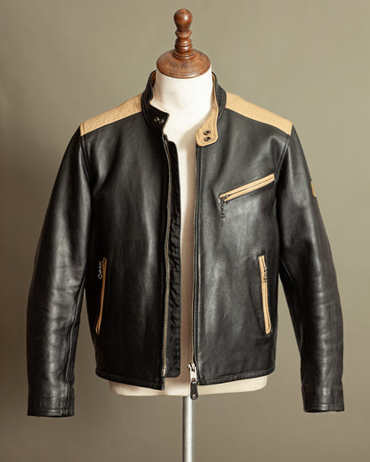 Vintage Schott LC BL71 Two-Tone Café Racer Leather Jacket – Large (44)