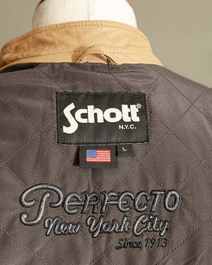 Vintage Schott LC BL71 Two-Tone Café Racer Leather Jacket – Large (44)