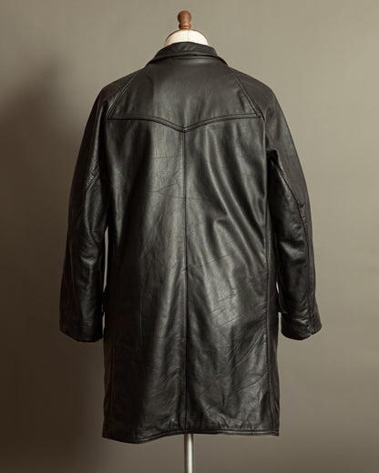 Vintage Häckel & Co. German Police Leather Overcoat - Large (42-44)