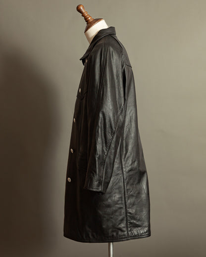 Vintage Häckel & Co. German Police Leather Overcoat - Large (42-44)
