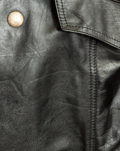 Vintage 1970s German Leather Police Motorcycle Jacket - Large (44)