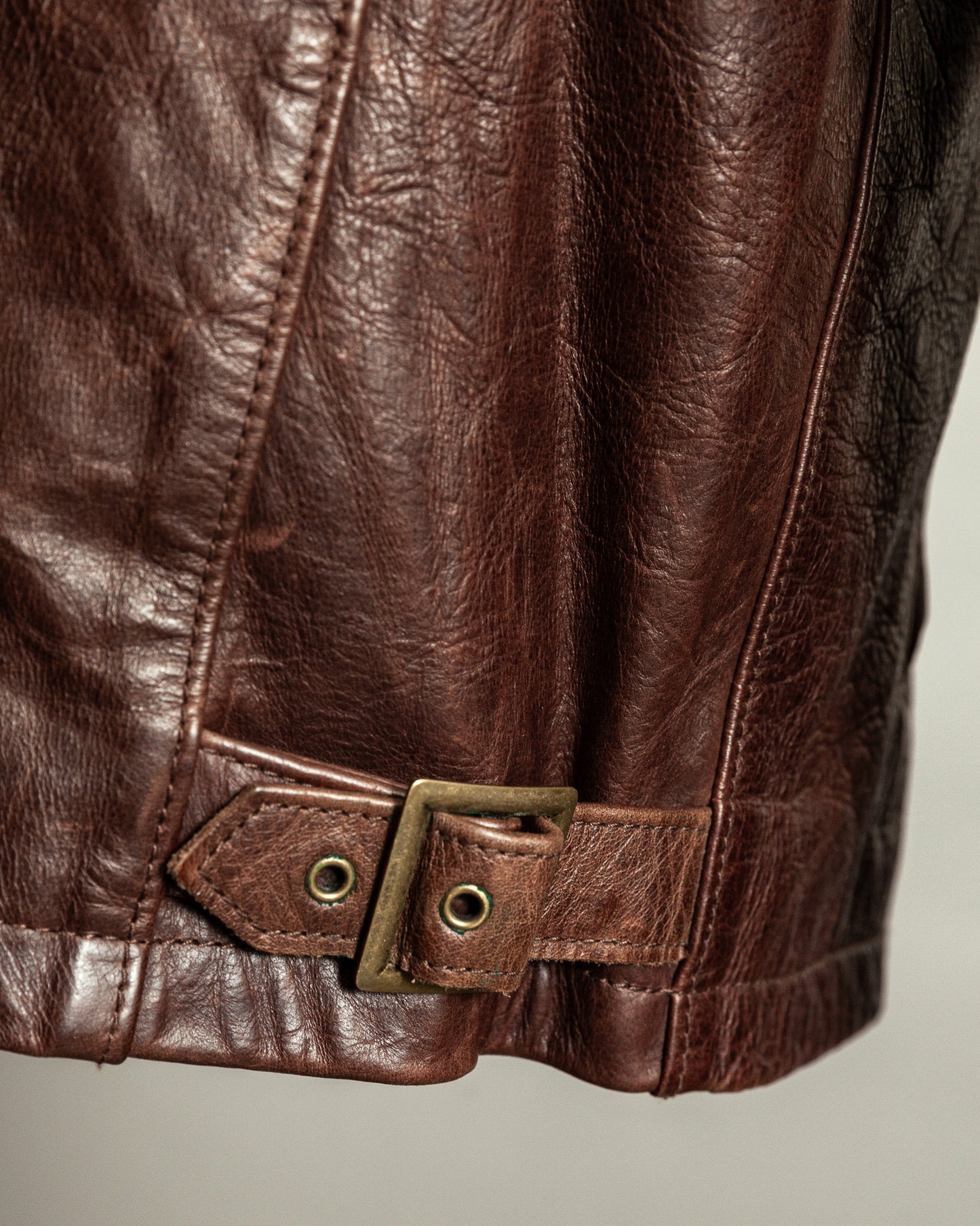 Vintage Ralph Lauren Oversized Burnished Leather Café Racer Jacket – Size XL