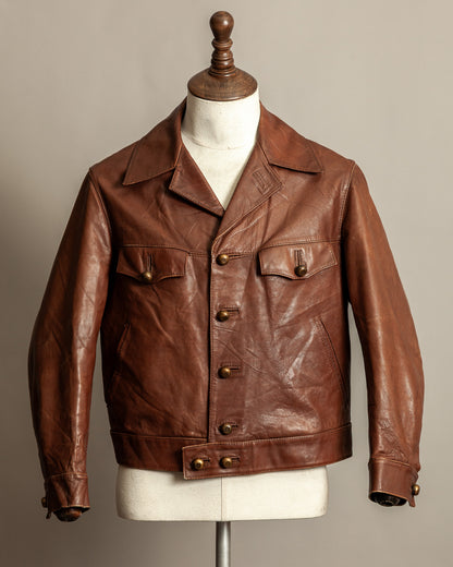 Vintage 1940s Sartoria P. Zanghieri Italian Leather Jacket